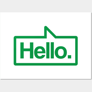 Hello - Talking Shirt (Green) Posters and Art